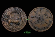 เหรียญเสือนอนกินแช่น้ำมันเสือ พระอาจารย์ประสูติ วัดในเตา ปี ๒๕๔๙ (เหรียญที่ 3)